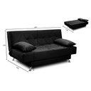 Ver imagem 2 de Sofá Cama 1,80m Istambul Suede Preto Mirra Decor