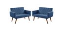 Ver imagem 1 de Kit 2 Poltronas 2 Lugares Anabelle Unidecor Azul Bic