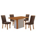 Ver imagem 2 de Mesa de Jantar Isadora 120cm Tampo MDF Laminado Canto Copo com 4 Cadeiras Lisa