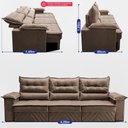 Ver imagem 3 de Sofá Retrátil e Reclinável 4,20m com Molas e Espuma D33 Thunder Velusoft Castor Cama Inbox