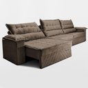 Ver imagem 6 de Sofá Retrátil e Reclinável 4,20m com Molas e Espuma D33 Thunder Velusoft Castor Cama Inbox