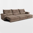 Ver imagem 1 de Sofá Retrátil e Reclinável 4,20m com Molas e Espuma D33 Thunder Velusoft Castor Cama Inbox