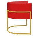 Ver imagem 4 de Kit 4 Poltronas Reforçadas Decorativa Sala Nayara Base Ferro Dourado Suede Vermelho