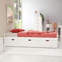 Ver imagem 2 de Cama Solteiro Madeira Maciça 3 Gavetas com Estrado Mia Branco Idimex