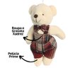 Ursinho Pelúcia Pendente Natal Menino Roupa Xadrez 15cm - Magizi - 3