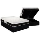 Ver imagem 1 de Conjunto Box Baú Queen: Colchão Espuma Luckspuma Masterpocket Roma + Base Crc Suede Black(158x198)