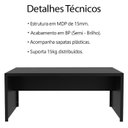 Ver imagem 3 de Escrivaninha Mesa Escritorio 180 Cm Me4185 Preto Tecno Mobili