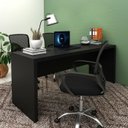Ver imagem 7 de Escrivaninha Mesa Escritorio 180 Cm Me4185 Preto Tecno Mobili