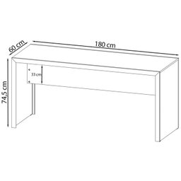 Escrivaninha Mesa Escritorio 180 Cm Me4185 Preto Tecno Mobili - 4