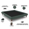 Cama Casal Queen Base Box Pés de Madeira 176cm Otto P05 Veludo Verde Musgo - Lyam Decor - 3
