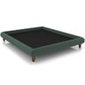 Cama Casal Queen Base Box Pés de Madeira 176cm Otto P05 Veludo Verde Musgo - Lyam Decor - 1
