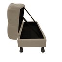 Ver imagem 2 de Recamier Baú Luis Xv Capitonê Retrô 140cm Suede Bege Pés Madeira Mz Decor