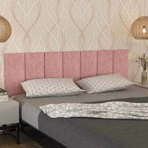 Cabeceira Modular Cama Casal Autocolante Adesiva 140cm - Rosa