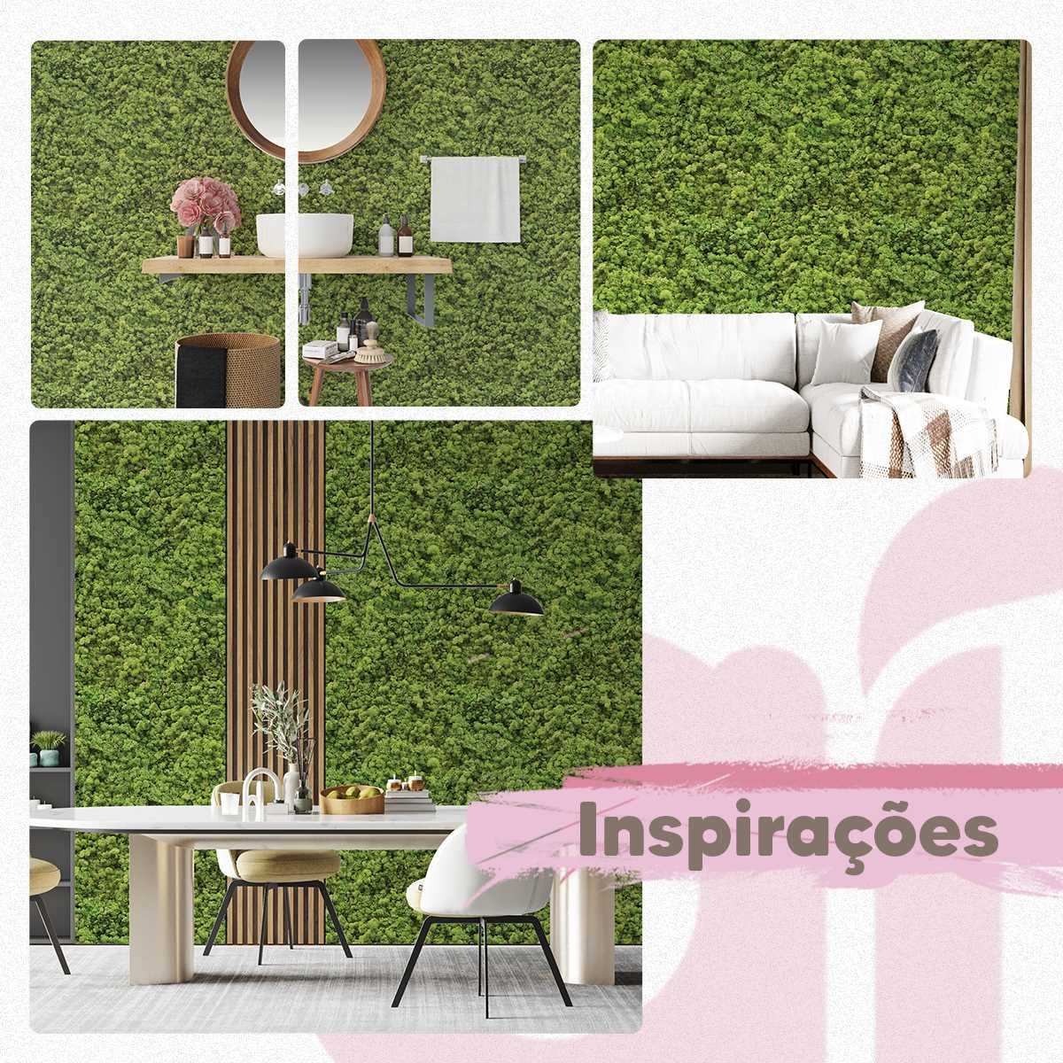 Papel de Parede 12M Musgo de Rena Verde 3d Vinilico Jardim Tropical Paisagem - 5