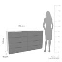 Ver imagem 3 de Cômoda Madri com 8 Gavetas 150x84cm Cinza/Branco 250697