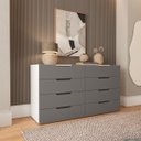 Ver imagem 1 de Cômoda Madri com 8 Gavetas 150x84cm Cinza/Branco 250697