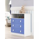Ver imagem 1 de Cômoda de Bebê 3 Gavetas 1 Nicho Arco-Íris Azul/Branco