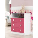 Ver imagem 1 de Cômoda de Bebê 3 Gavetas 1 Nicho Arco-Íris Rosa/Branco