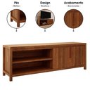 Ver imagem 4 de Rack para Tv 70 Pol Madeira Macica Taeda 2 Portas 180 Cm 1552n Rustico Escuro Festra
