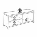 Ver imagem 5 de Rack para Tv 70 Pol Madeira Macica Taeda 2 Portas 180 Cm 1552n Rustico Escuro Festra