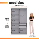 Ver imagem 3 de Modulo de Guarda Roupas para Quarto 4 Portas e 2 Gavetas Madrid Maxel