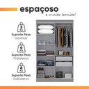 Ver mais imagens de Modulo de Guarda Roupas para Quarto 4 Portas e 2 Gavetas Madrid Maxel