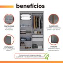 Ver imagem 7 de Modulo de Guarda Roupas para Quarto 4 Portas e 2 Gavetas Madrid Maxel