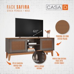 Rack para TVs até 60 Polegadas 2 Portas 135cm Safira Versátile - 9