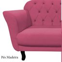 Ver imagem 7 de Namoradeira Decorativa Dália Suede Rosa 2 Lugares Pés Madeira Mz Decor