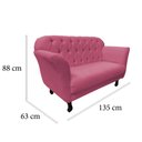 Ver mais imagens de Namoradeira Decorativa Dália Suede Rosa 2 Lugares Pés Madeira Mz Decor