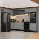 Ver imagem 1 de Armário de Cozinha Completa de Canto Suspenso 465cm Cinza Nice Madesa 07