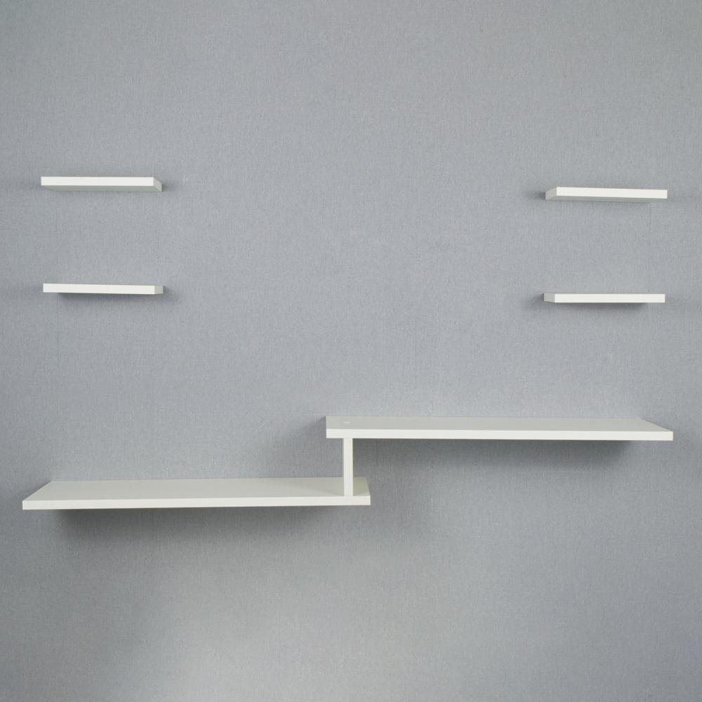 Rack TV Suspenso para Quarto Sala Branco 115cm - 2