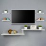 Rack TV Suspenso para Quarto Sala Branco 115cm - 1