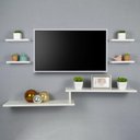 Ver imagem 1 de Rack TV Suspenso para Quarto Sala Branco 115cm