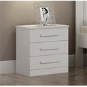 Ver imagem 3 de Mesa de Cabeceira 3 Gavetas Rubi Bronze Leifer Moveis Branco