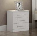 Ver imagem 3 de Mesa de Cabeceira 3 Gavetas Rubi Bronze Leifer Moveis Branco