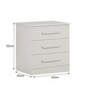 Ver imagem 2 de Mesa de Cabeceira 3 Gavetas Rubi Bronze Leifer Moveis Branco