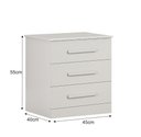 Ver imagem 2 de Mesa de Cabeceira 3 Gavetas Rubi Bronze Leifer Moveis Branco