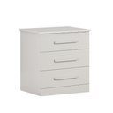 Ver imagem 1 de Mesa de Cabeceira 3 Gavetas Rubi Bronze Leifer Moveis Branco