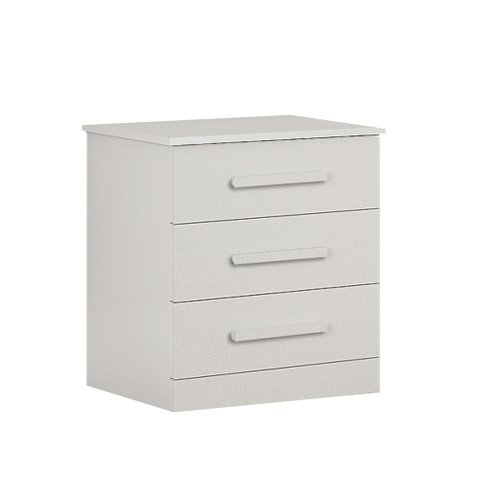 Mesa de Cabeceira 3 Gavetas Rubi Bronze Leifer Moveis Branco