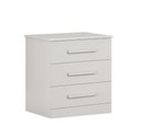 Ver imagem 1 de Mesa de Cabeceira 3 Gavetas Rubi Bronze Leifer Moveis Branco