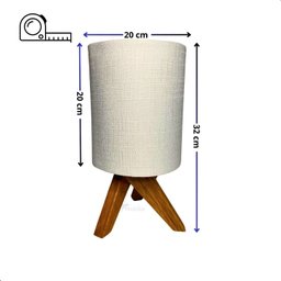 Abajur de Mesa Luminária Tripé Decorativo Cor Branco para Criado Cabeceira Quarto Sala - 4