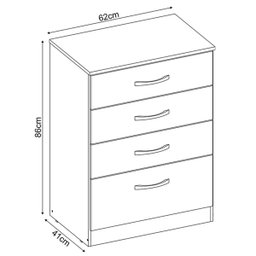 Cômoda Astral 4 Gavetas 62cm Amêndoa Touch Demóbile - 4