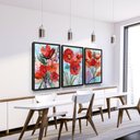 Ver imagem 2 de Quadros Decorativos Flora Flor Vermelha Sala Quarto Varanda