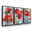 Ver imagem 1 de Quadros Decorativos Flora Flor Vermelha Sala Quarto Varanda