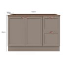Ver imagem 3 de Balcão 120cm 2 Portas 2 Gavetas com Tampo Unna Cinza/Gris