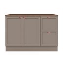 Ver imagem 2 de Balcão 120cm 2 Portas 2 Gavetas com Tampo Unna Cinza/Gris