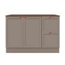 Ver imagem 2 de Balcão 120cm 2 Portas 2 Gavetas com Tampo Unna Cinza/Gris