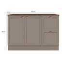 Ver imagem 3 de Balcão 120cm 2 Portas 2 Gavetas com Tampo Unna Cinza/Gris