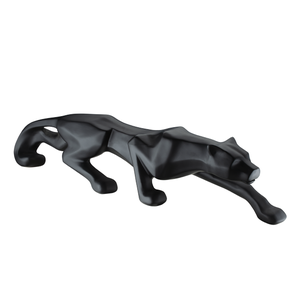 Escultura Estátua Decorativa Pantera Ataque Sala de Estar 22cm:preto Fosco